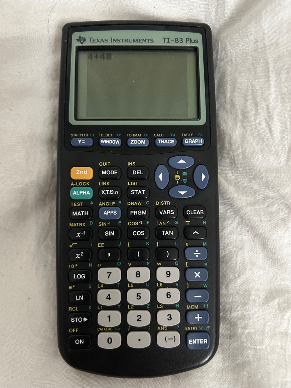 Texas Instruments TI-83 Plus Graphing Calculator - Black with Blue and Gray Keys